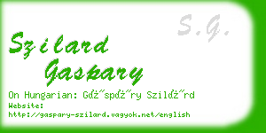 szilard gaspary business card